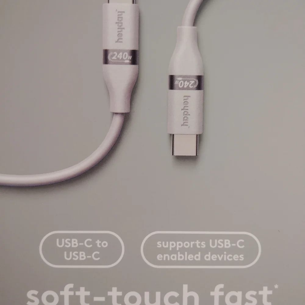 Heyday USB-C to USB-C Charging Cable - Gray New In Box
